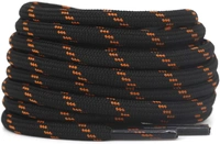 GRAH SANGRAH® (2 Pair) Shoelaces for Hiking Shoes, Outdoor Walking Sneakers, Outdoor Hiking, Climbing, Basketball, Work Boot, Running , Sport Shoes - 120 cm, Black Orange